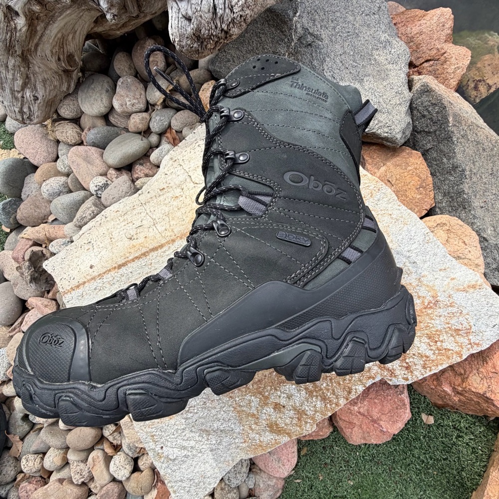 Oboz Bridger 10” Insulated Waterproof Winter Boots Men’s 10 Wide Black Hunting